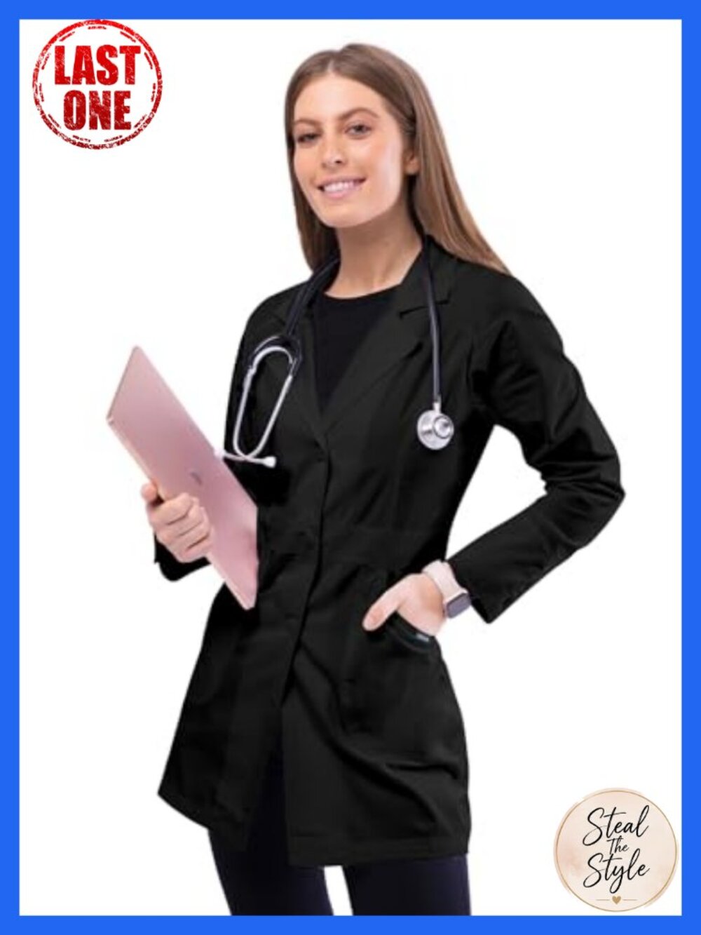 Womens 32" Lab Coat Classic Fit Medical Uniform Double Stitched Seams